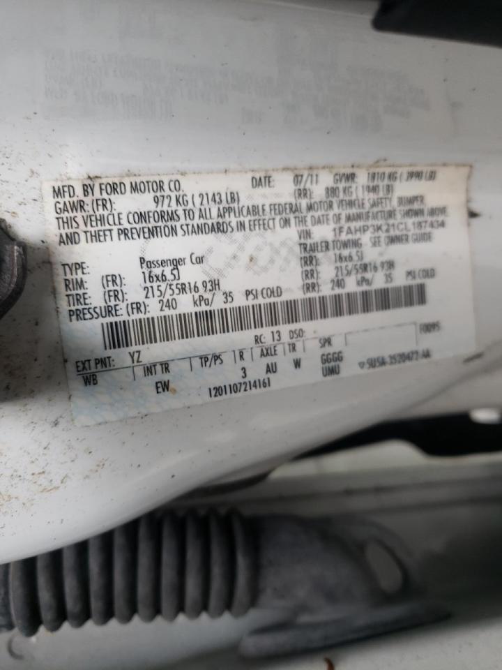 Photo 10 from auction – 2012 FORD FOCUS with VIN 1FAHP3K21CL187434