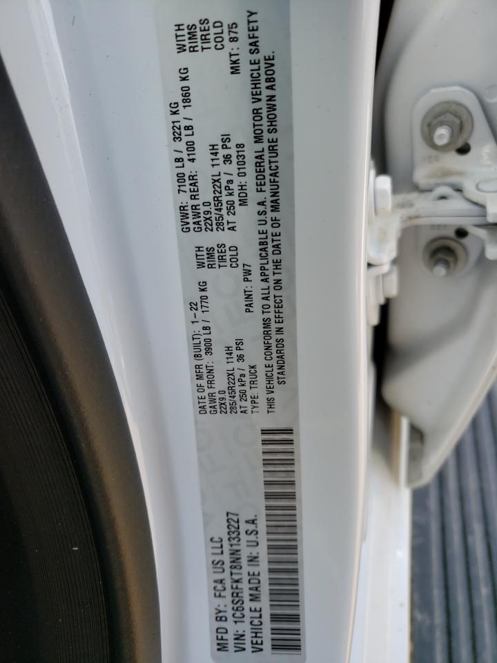 Photo 10 from auction – 2022 RAM 1500 LONGH with VIN 1C6SRFKT8NN133227