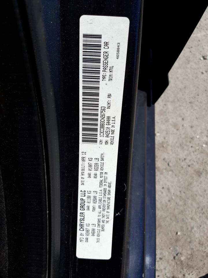 Photo 10 from auction – 2012 CHRYSLER 200 TOURIN with VIN 1C3CCBBB3CN267563