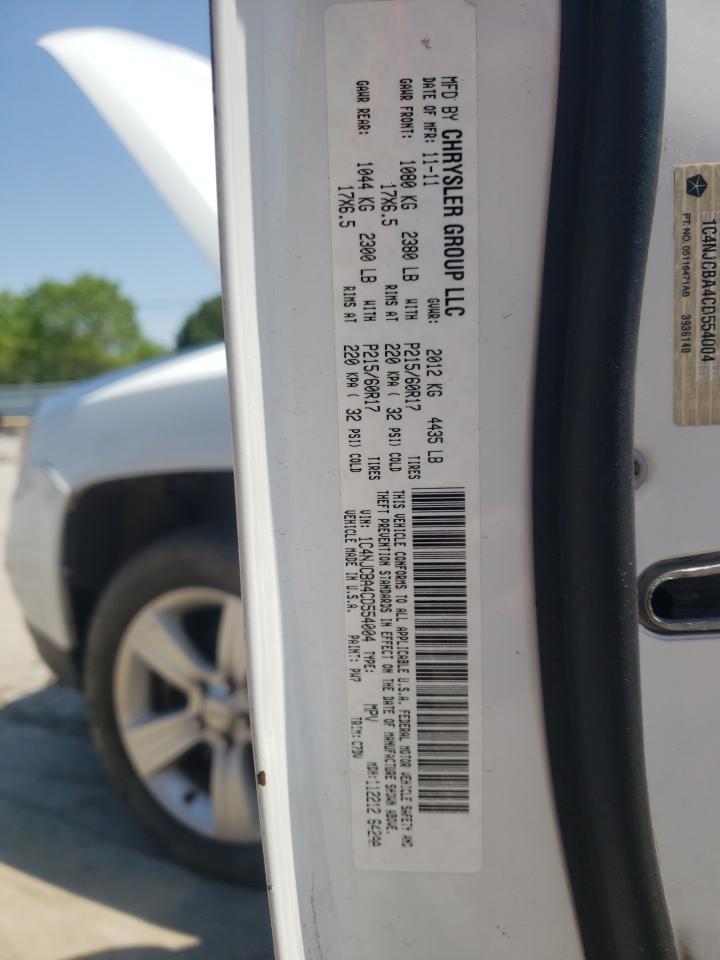 Photo 10 from auction – 2012 JEEP COMPASS SP with VIN 1C4NJCBA4CD554004