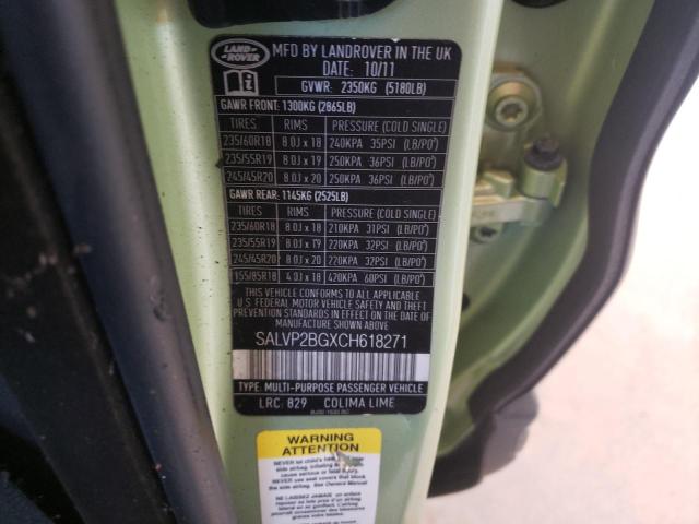 Photo 10 from auction – 2012 LAND ROVER RANGE ROVE with VIN SALVP2BGXCH618271