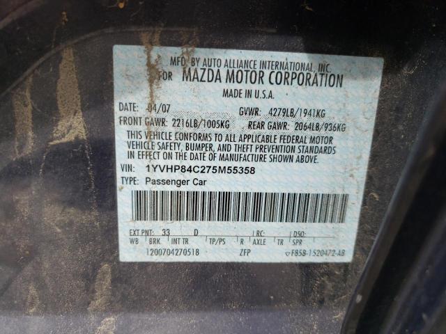 Photo 10 from auction – 2007 MAZDA 6 I with VIN 1YVHP84C275M55358