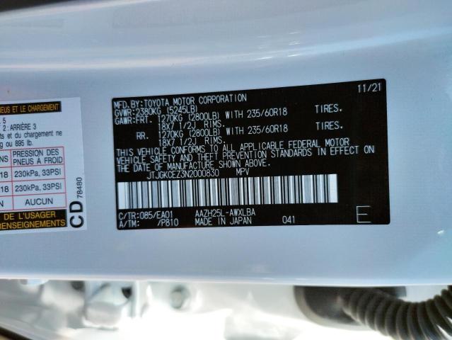 Photo 10 from auction – 2022 LEXUS NX with VIN JTJGKCEZ3N2000830