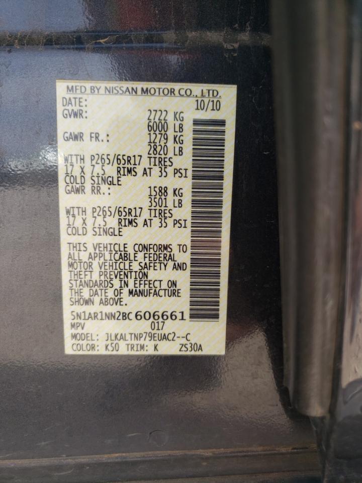 Photo 10 from auction – 2011 NISSAN PATHFINDER with VIN 5N1AR1NN2BC606661
