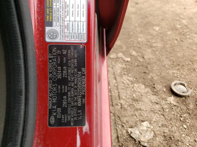 Photo 10 from auction – 2009 KIA SPECTRA EX with VIN KNAFE221595659704