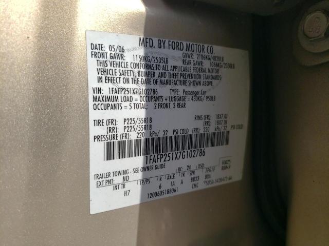 Photo 10 from auction – 2007 FORD FIVE HUNDR with VIN 1FAFP251X7G102786