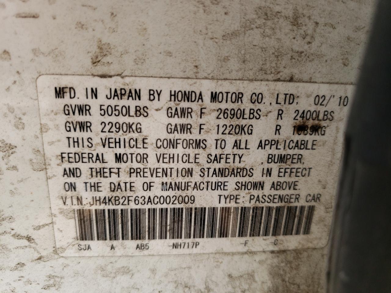 Zdjęcie 10 z aukcji – 2010 ACURA RL z VIN JH4KB2F63AC002009