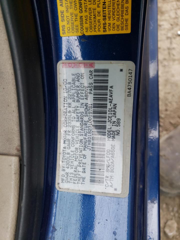 Photo 20 from auction – 2001 LEXUS IS 300 with VIN JTHBD182310019781