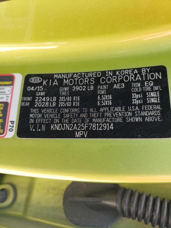 Photo 10 from auction – 2015 KIA SOUL with VIN KNDJN2A25F7812914