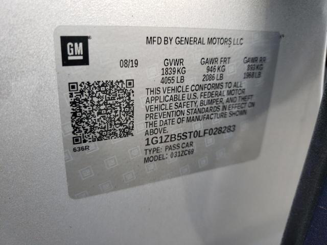 Photo 10 from auction – 2020 CHEVROLET MALIBU with VIN 1G1ZB5ST0LF028283