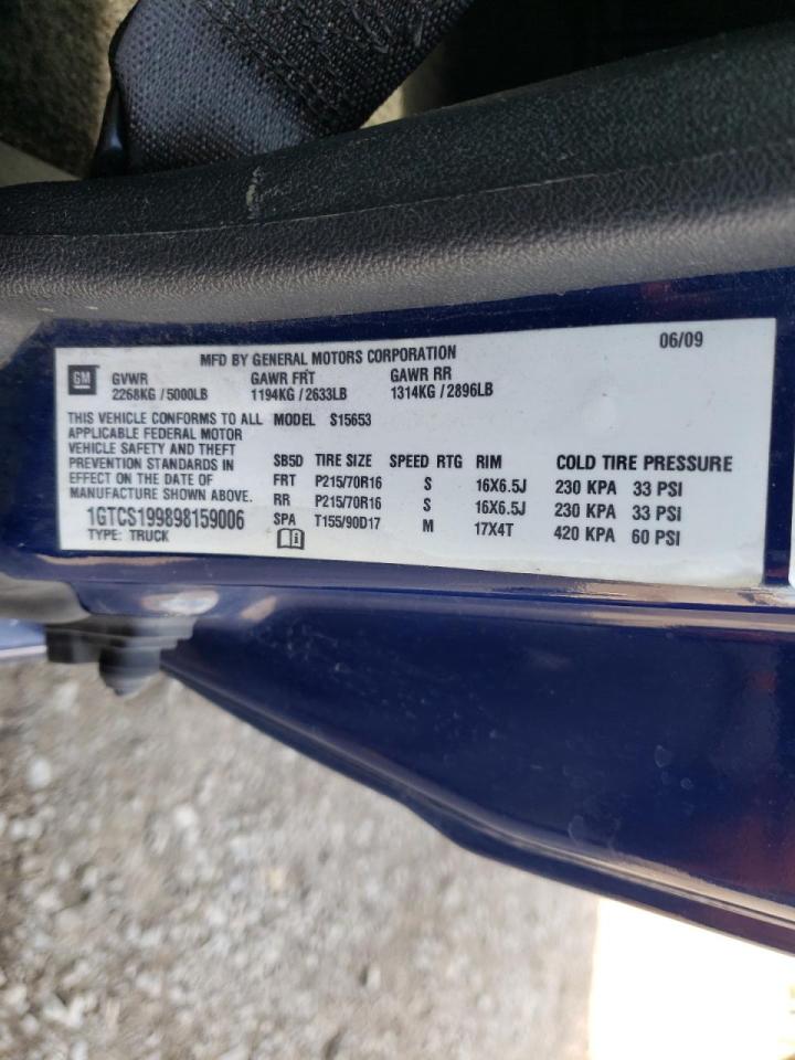 Photo 10 from auction – 2009 GMC CANYON with VIN 1GTCS199898159006