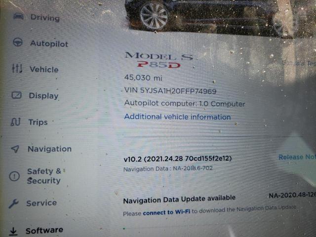 Photo 8 from auction – 2015 TESLA MODEL S 85 with VIN 5YJSA1H20FFP74969