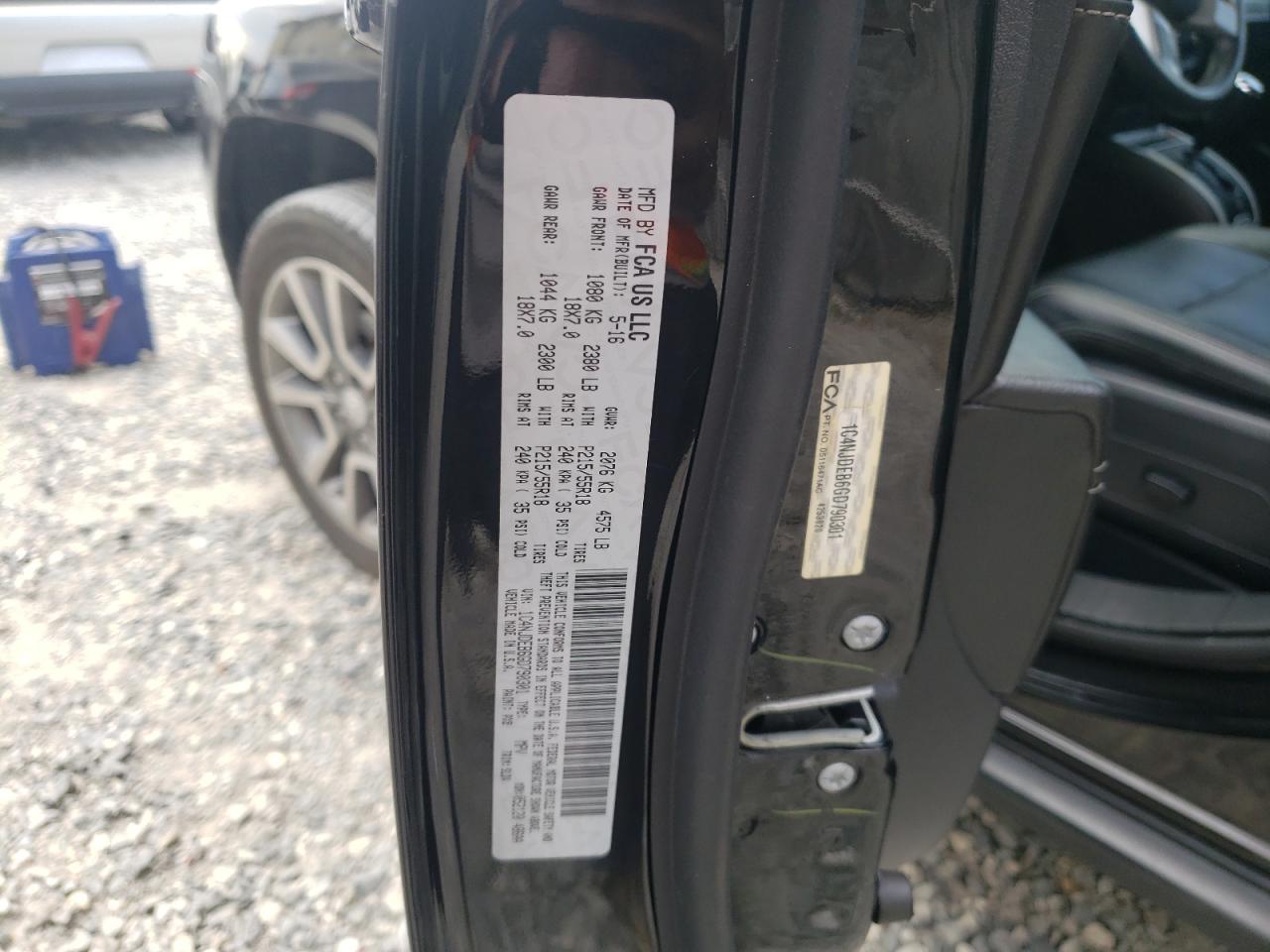 Photo 10 from auction – 2016 JEEP COMPASS LA with VIN 1C4NJDEB6GD790301