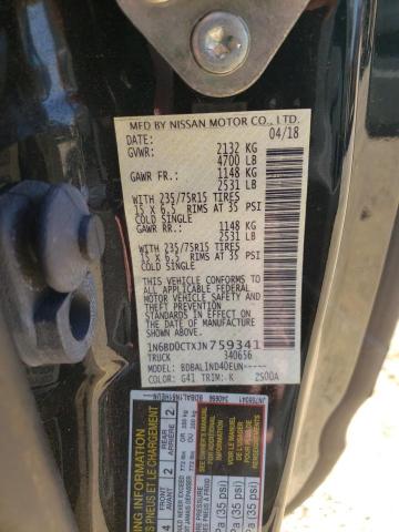 Photo 10 from auction – 2018 NISSAN FRONTIER S with VIN 1N6BD0CTXJN759341