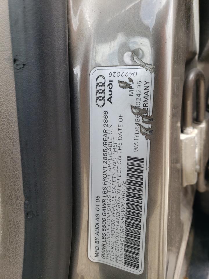 Photo 10 from auction – 2005 AUDI ALLROAD with VIN WA1YD64B65N024295