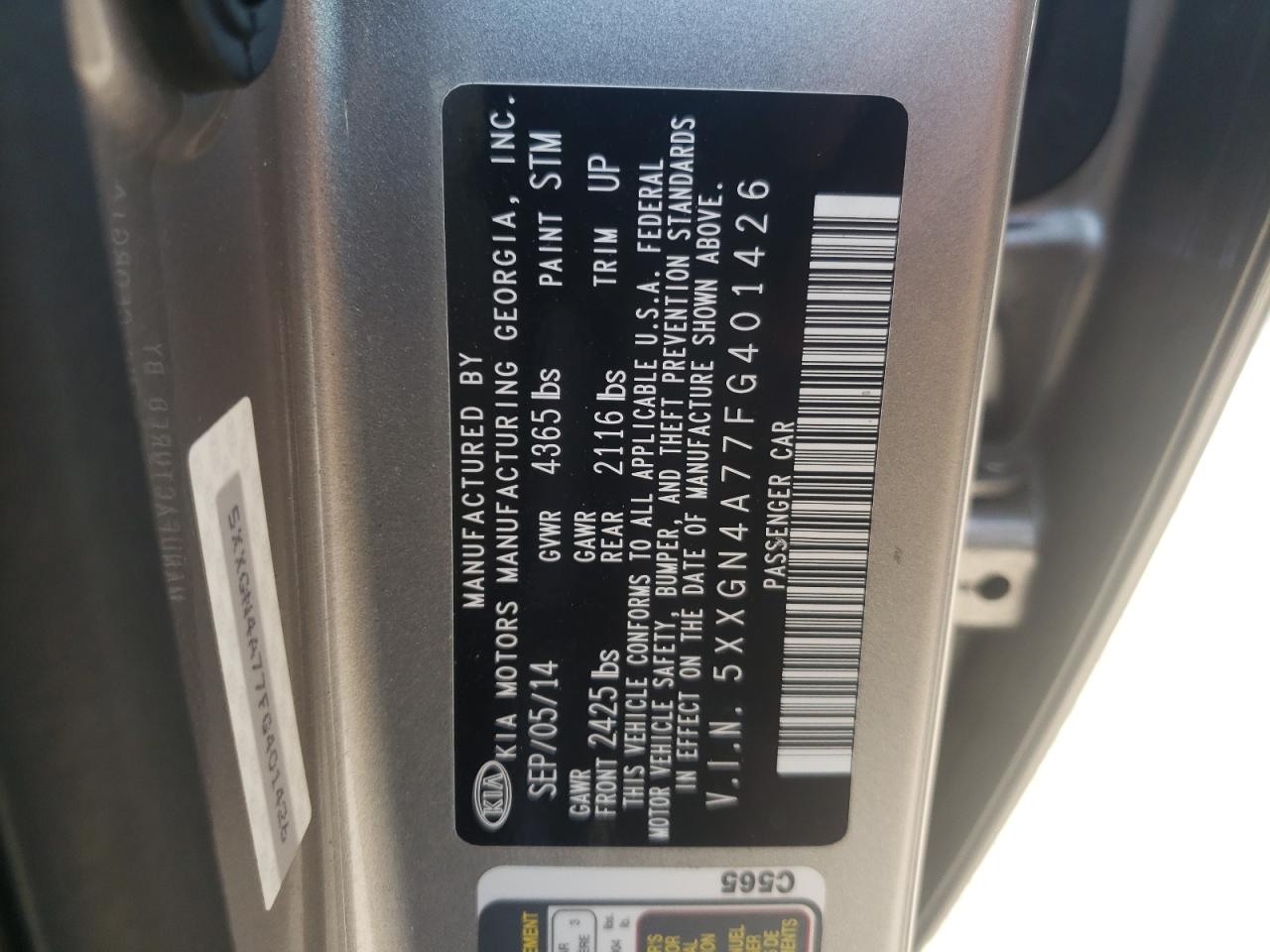 صورة رقم 10 من المزاد - 2015 KIA OPTIMA EX مع VIN 5XXGN4A77FG401426