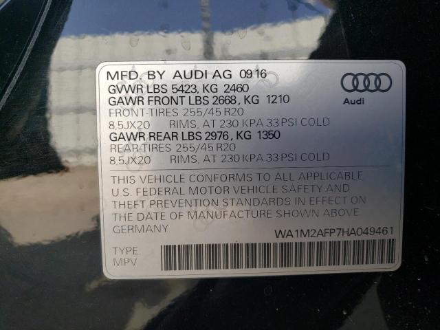 Photo 10 from auction – 2017 AUDI Q5 PREMIUM with VIN WA1M2AFP7HA049461