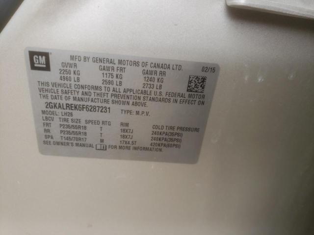Photo 10 from auction – 2015 GMC TERRAIN SL with VIN 2GKALREK6F6287231