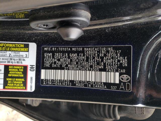 Photo 10 from auction – 2017 TOYOTA COROLLA L with VIN 2T1BURHE5HC879305