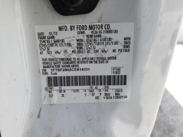 Photo 10 from auction – 2012 FORD F250 SUPER with VIN 1FTBF2B65CEB14331