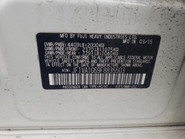 Photo 10 from auction – 2015 SUBARU WRX LIMITE with VIN JF1VA1G69F8835503