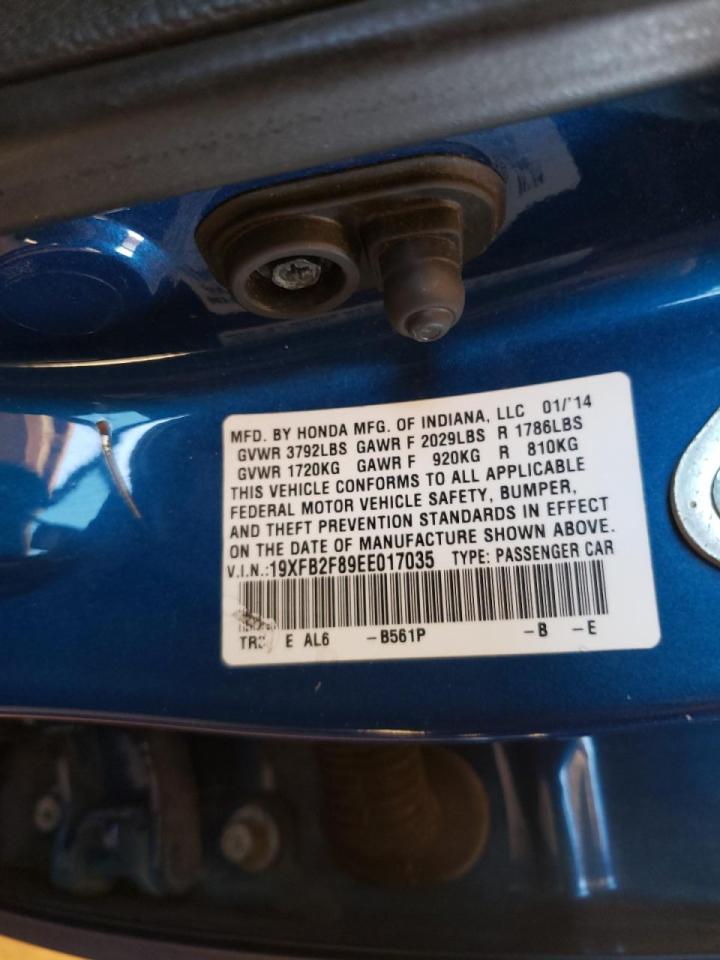 Photo 10 from auction – 2014 HONDA CIVIC EX with VIN 19XFB2F89EE017035