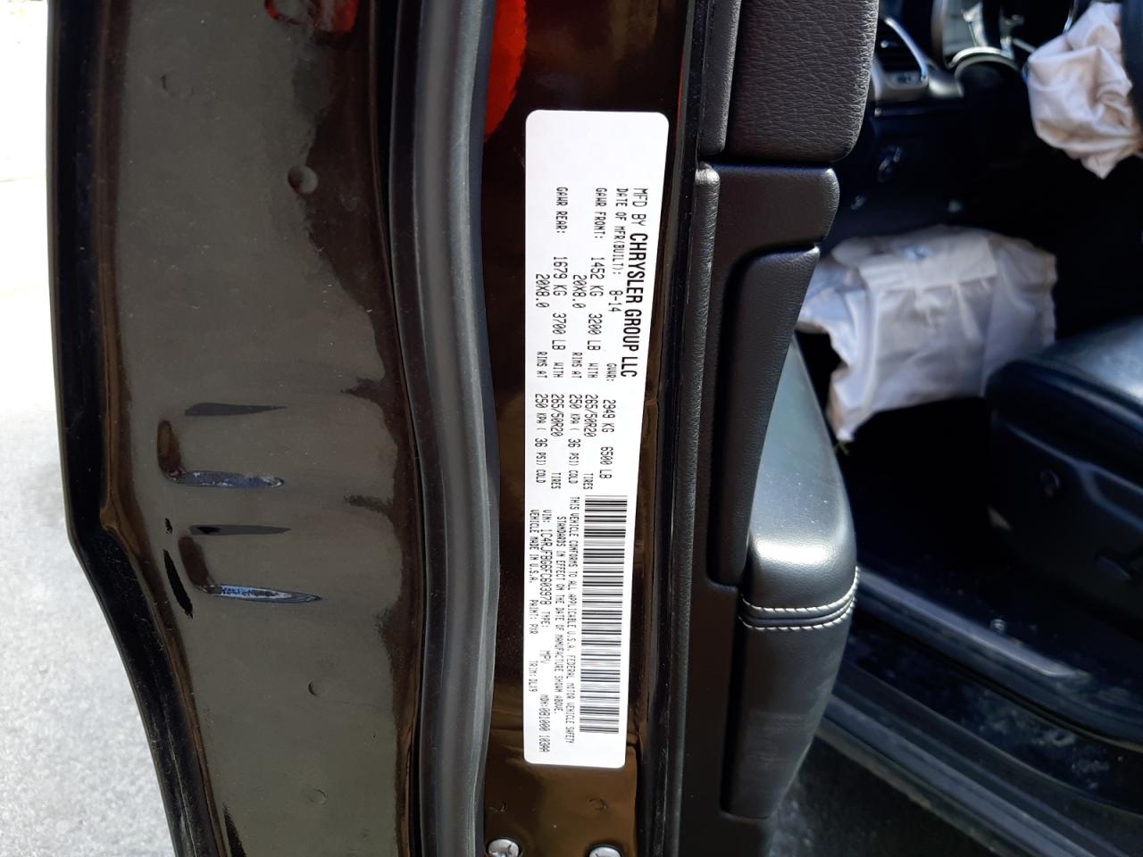 Photo 10 from auction – 2015 JEEP GRAND CHER with VIN 1C4RJFBG6FC603978