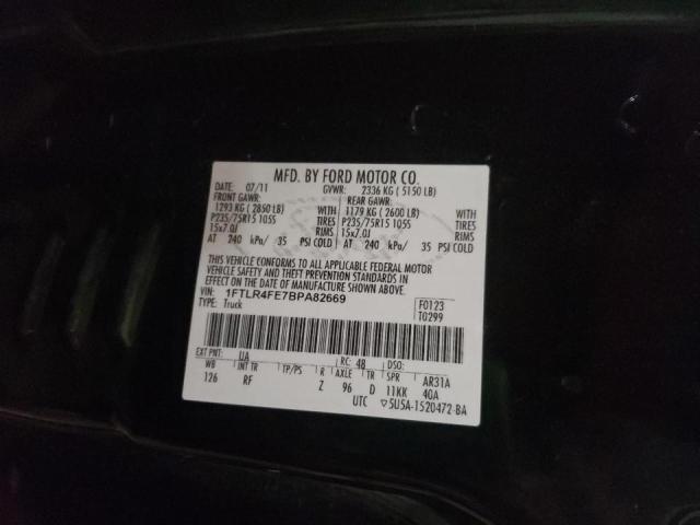 Photo 10 from auction – 2011 FORD RANGER SUP with VIN 1FTLR4FE7BPA82669