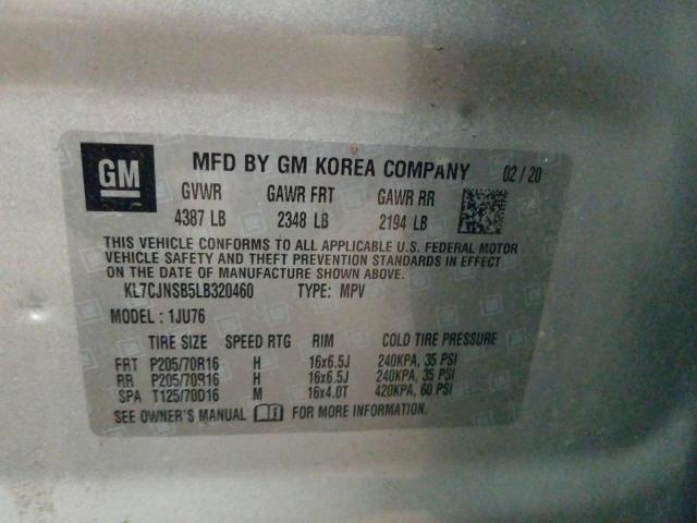 Photo 10 from auction – 2020 CHEVROLET TRAX LS with VIN KL7CJNSB5LB320460