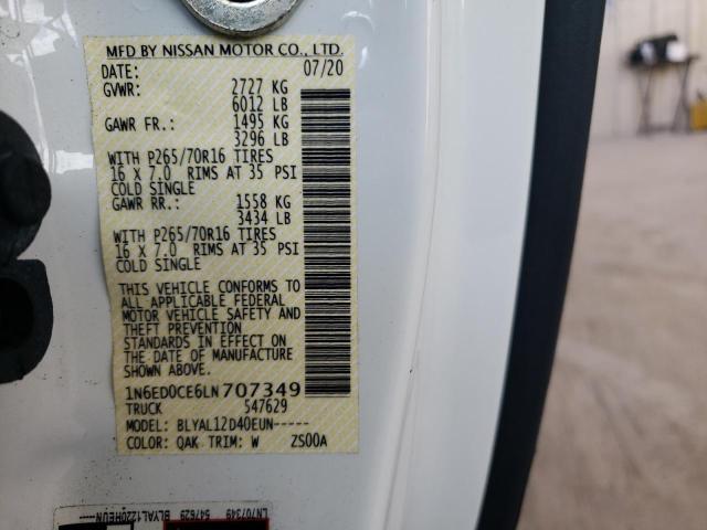 Photo 10 from auction – 2020 NISSAN FRONTIER S with VIN 1N6ED0CE6LN707349