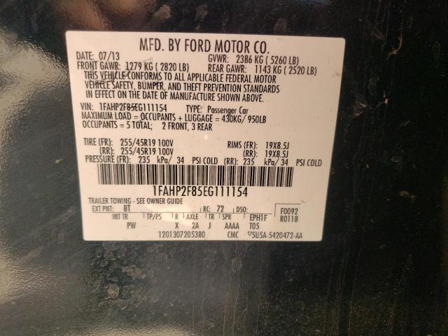 Photo 10 from auction – 2014 FORD TAURUS LIM with VIN 1FAHP2F85EG111154