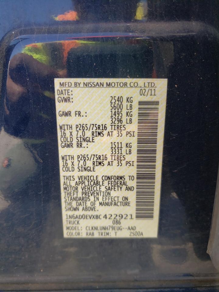 Photo 10 from auction – 2011 NISSAN FRONTIER S with VIN 1N6AD0EVXBC422921