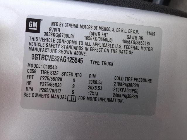 Photo 10 from auction – 2010 GMC SIERRA C15 with VIN 3GTRCVE32AG125545