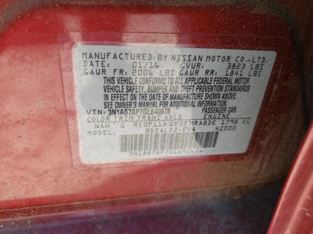 Photo 10 from auction – 2016 NISSAN SENTRA S with VIN 3N1AB7AP7GL640676