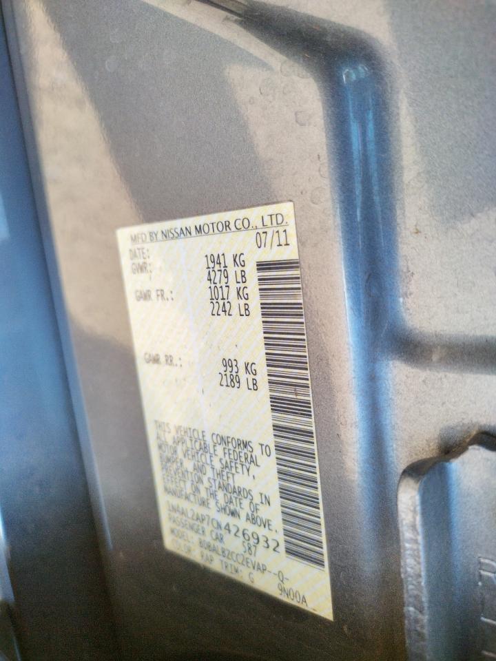 Photo 10 from auction – 2012 NISSAN ALTIMA BAS with VIN 1N4AL2AP7CN426932