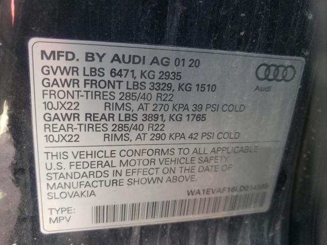 Photo 10 from auction – 2020 AUDI Q8 PREMIUM with VIN WA1EVAF16LD014568