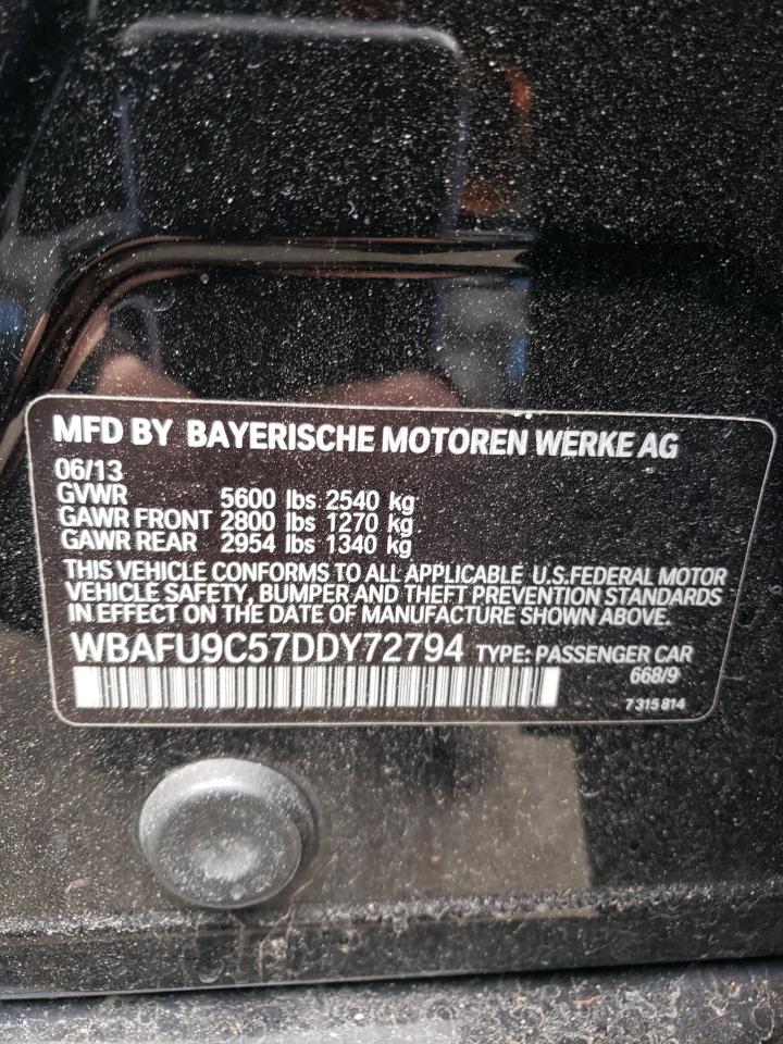 Photo 10 from auction – 2013 BMW 550 XI with VIN WBAFU9C57DDY72794