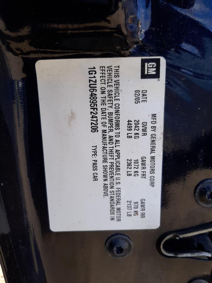 Photo 10 from auction – 2005 CHEVROLET MALIBU MAX with VIN 1G1ZU64895F247206