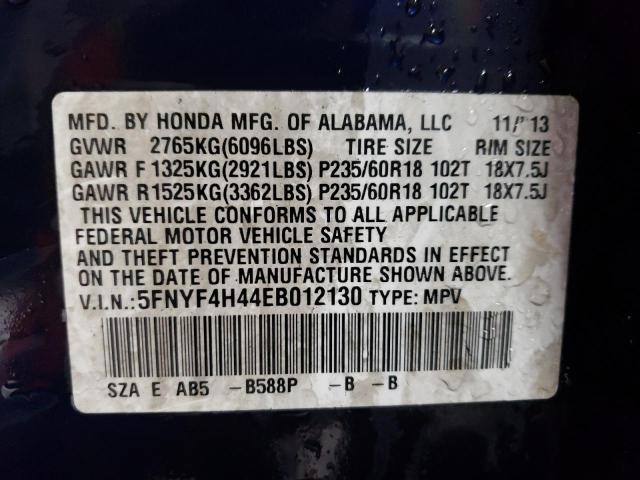 Фото 10 с аукциона – 2014 HONDA PILOT EX с VIN 5FNYF4H44EB012130
