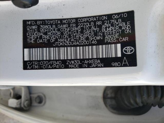 Zdjęcie 10 z aukcji – 2010 TOYOTA PRIUS z VIN JTDKN3DU4A0200146