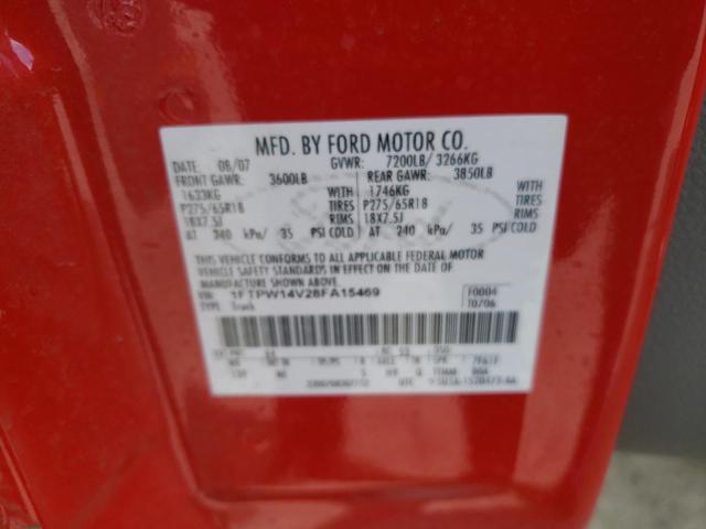 Photo 10 from auction – 2008 FORD F150 SUPER with VIN 1FTPW14V28FA15469
