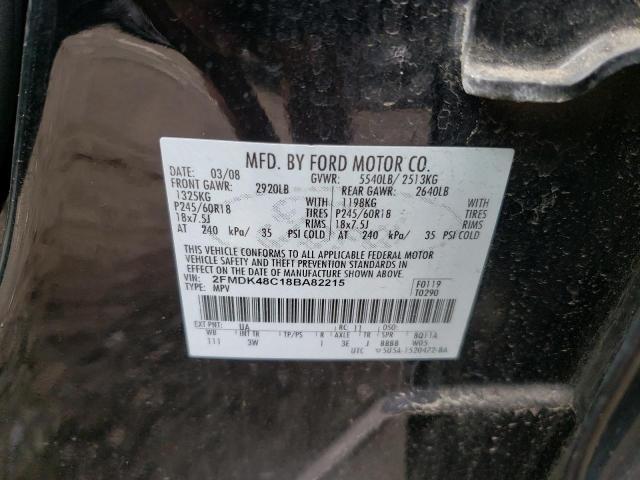 Photo 10 from auction – 2008 FORD EDGE with VIN 2FMDK48C18BA82215