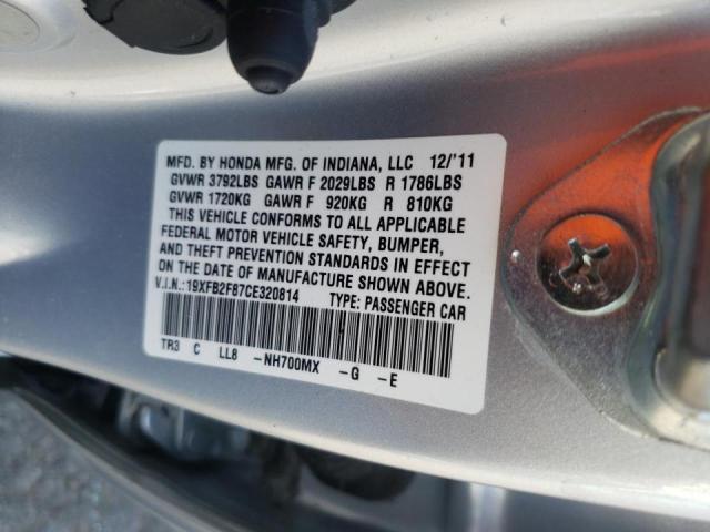 Photo 10 from auction – 2012 HONDA CIVIC EX with VIN 19XFB2F87CE320814