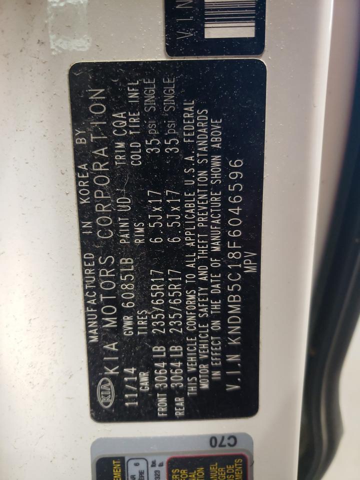 Photo 10 from auction – 2015 KIA SEDONA LX with VIN KNDMB5C18F6046596