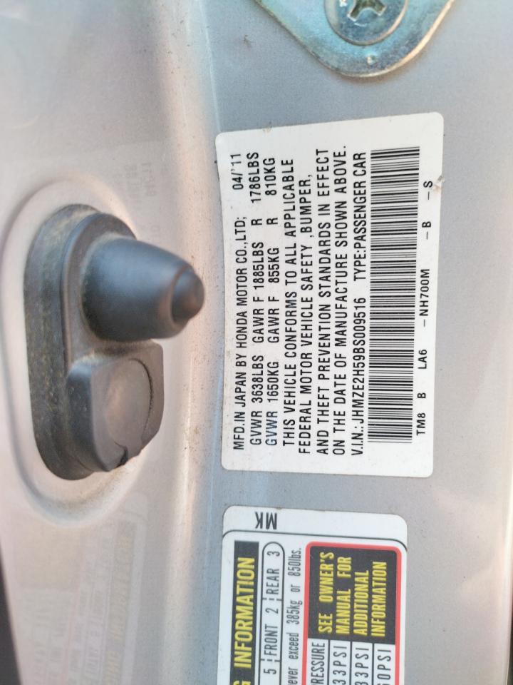 Photo 10 from auction – 2011 HONDA INSIGHT LX with VIN JHMZE2H59BS009516
