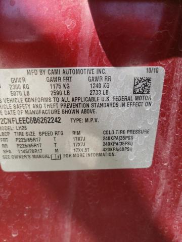 Photo 10 from auction – 2011 CHEVROLET EQUINOX LT with VIN 2CNFLEEC6B6262242