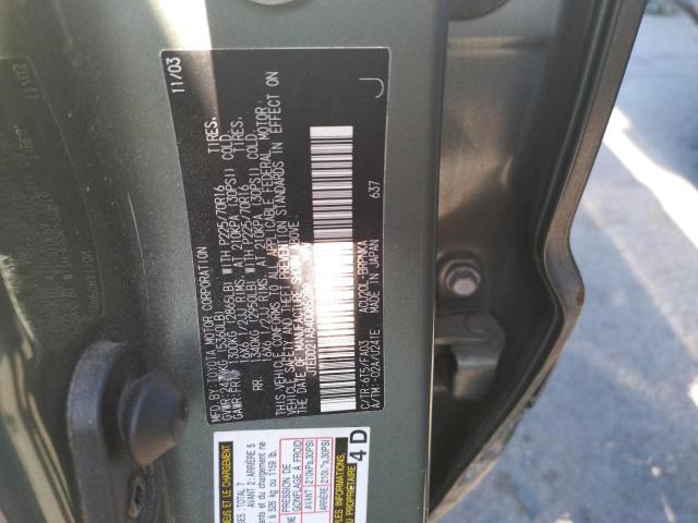 Photo 10 from auction – 2004 TOYOTA HIGHLANDER with VIN JTEDD21A840085289