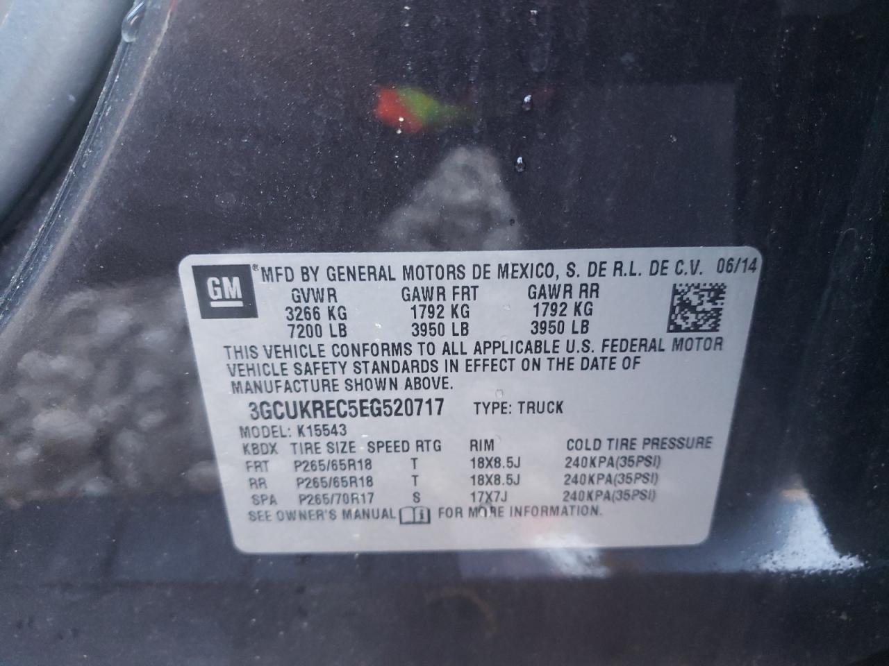 Photo 10 from auction – 2014 CHEVROLET SILVERADO with VIN 3GCUKREC5EG520717