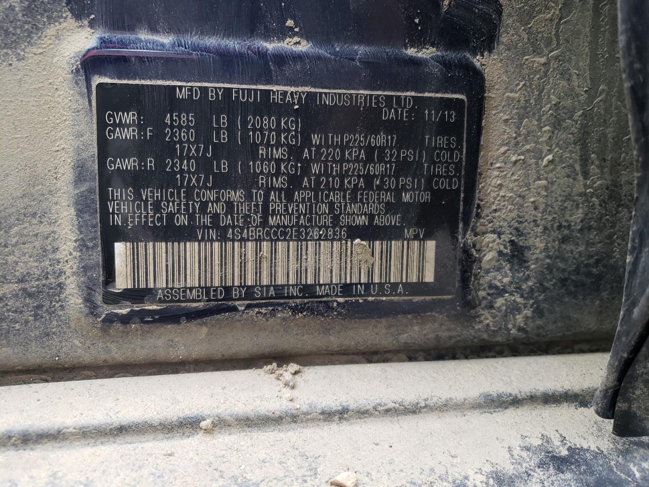 Снимка 10 от търг – 2014 SUBARU OUTBACK 2. с VIN 4S4BRCCC2E3262836