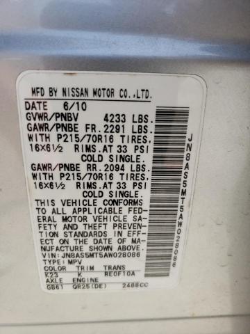 Photo 10 from auction – 2010 NISSAN ROGUE S with VIN JN8AS5MT5AW028086